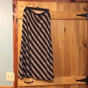 Black and Tan diagonal stripe skirt